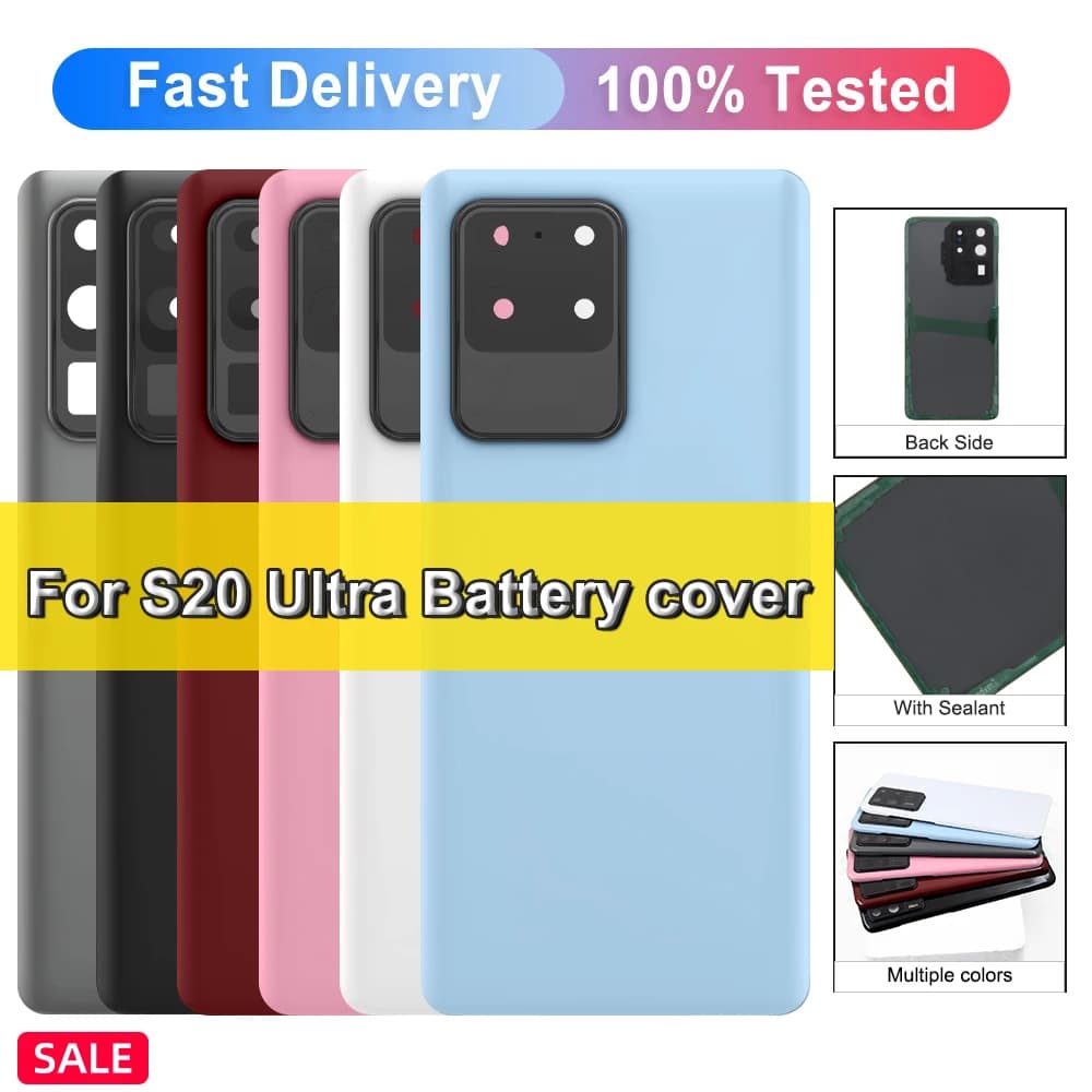 Back Cover for Samsung S20 Ultra Camera Frame Battery Door Housing Replacement Part, S20 Ultra Battery Back Cover Case