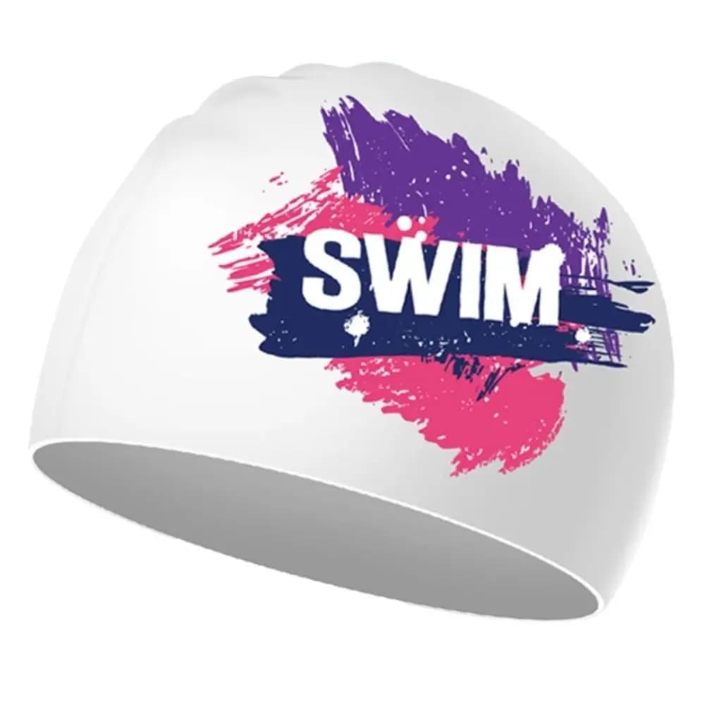 Lightweight and elastic silicone bath headphones with letters, silicone swimming caps, elastic diving hats with letters