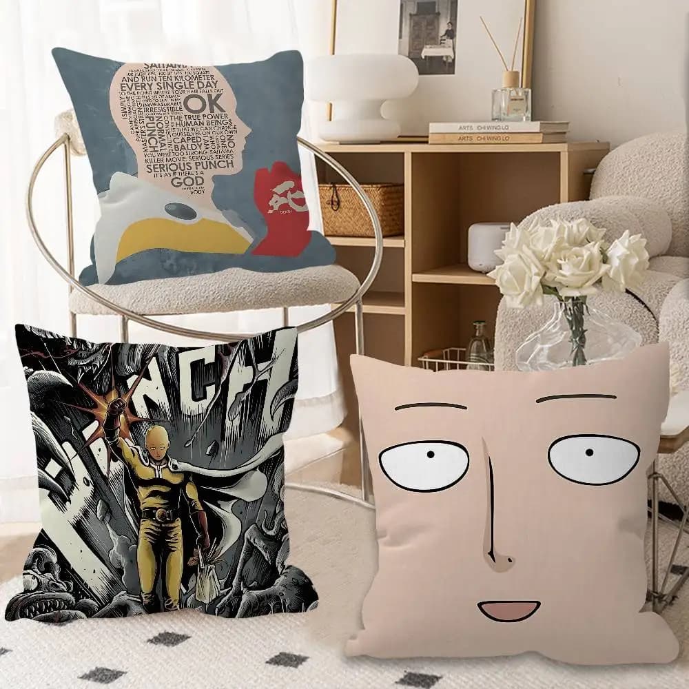 One P-Punch S-Saitama M-Man Pillow Cover for Bedroom Room and Living Room Sofa Decorative Cushion Cover