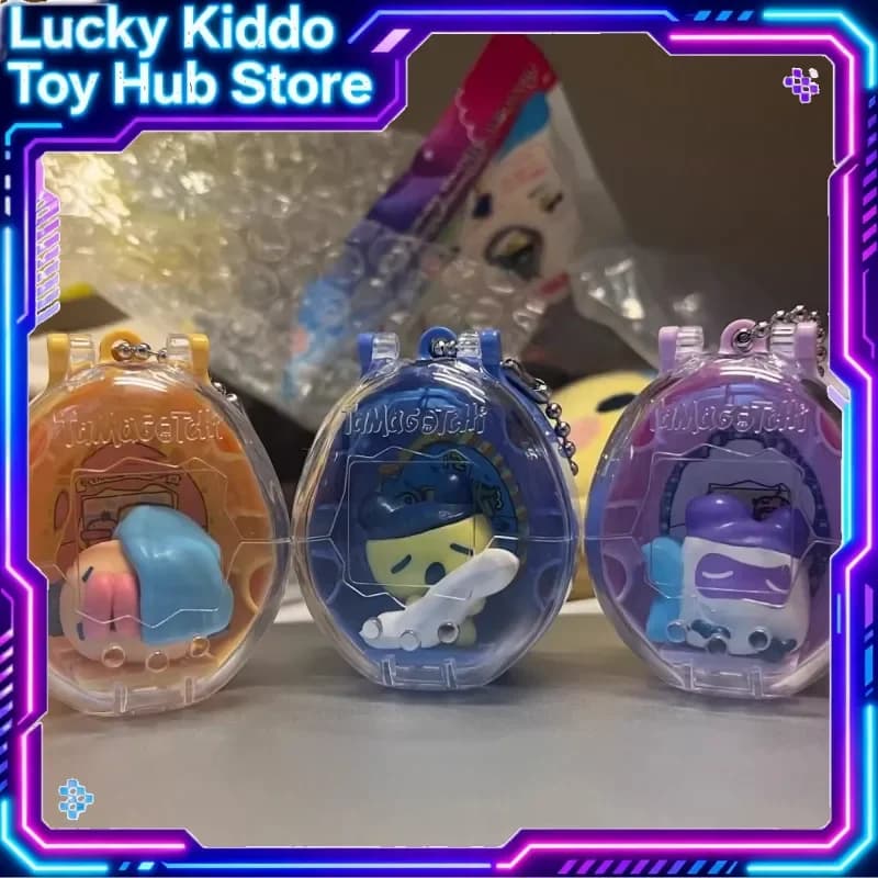 Custodia Protettiva Bandai Tamagotchi Serie Sleep Time Mametchi, Portachiavi Trasparente con Ciondolo, Blind Bag Serie 4, Custodia da Trasporto