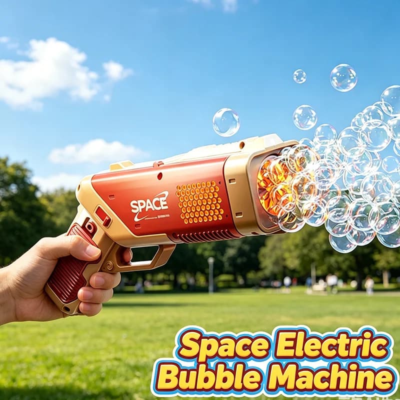 Pistola Elettrica Spara Bolle 2026, Macchina Automatica per Bolle di Sapone con Luci, Giocattolo per Feste all'Aperto, Regalo per Bambini e Bambine