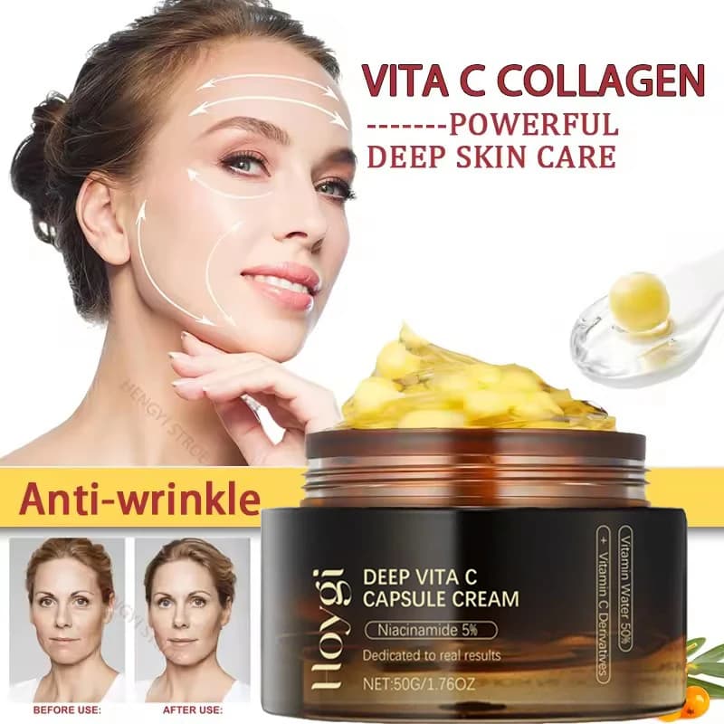 Anti-wrinkles Deep Life C Capsules Collagen Cream Viso Anti Aging Gel Rassodante Repair Dissolvence Lines Hydrating Products For Skin Care