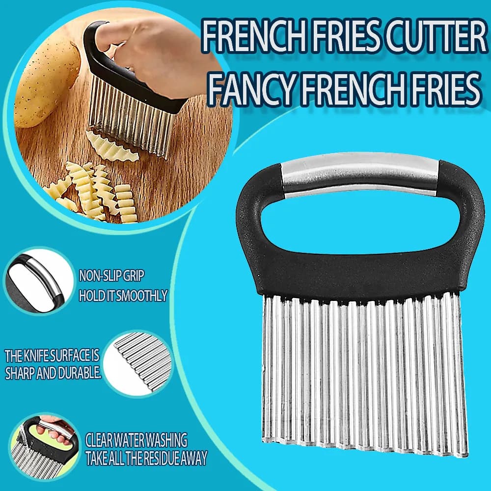2 coltelli per verdure in acciaio inossidabile, coltelli per patatine fritte, per tagliare patate, cetrioli, carote, verdure, gadget da cucina.