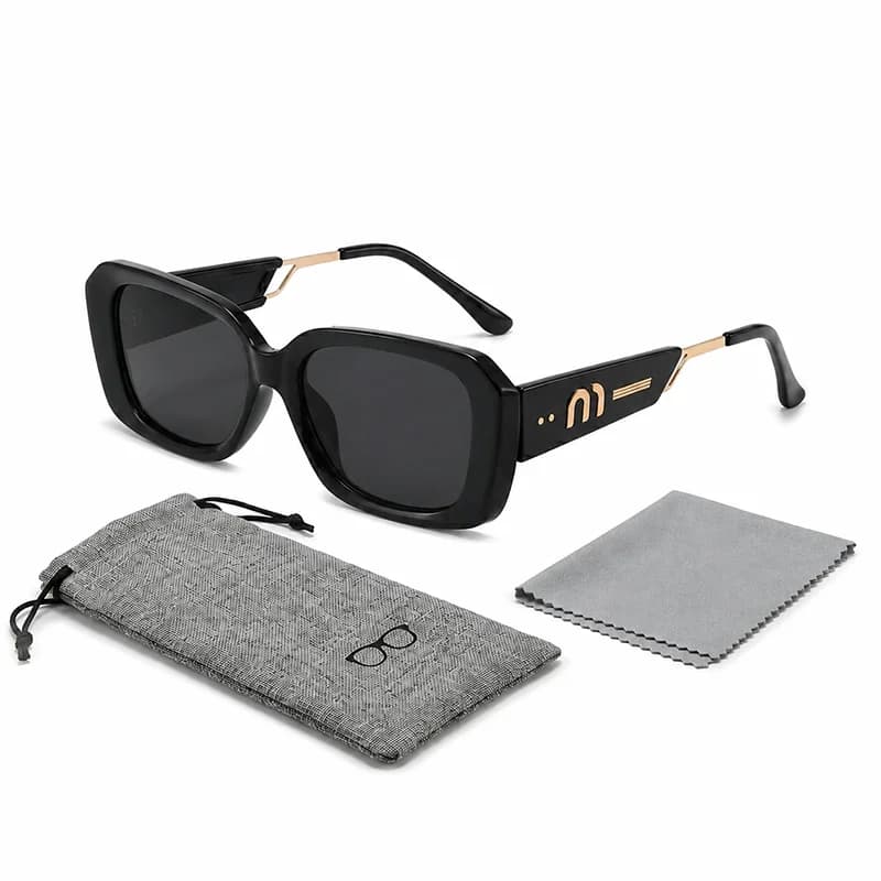Fashion Rectangle Sunglasses Women Brand Designer Retro Black Gold Sun Glasses Luxury Square Shades Trendy Female Oculos UV400