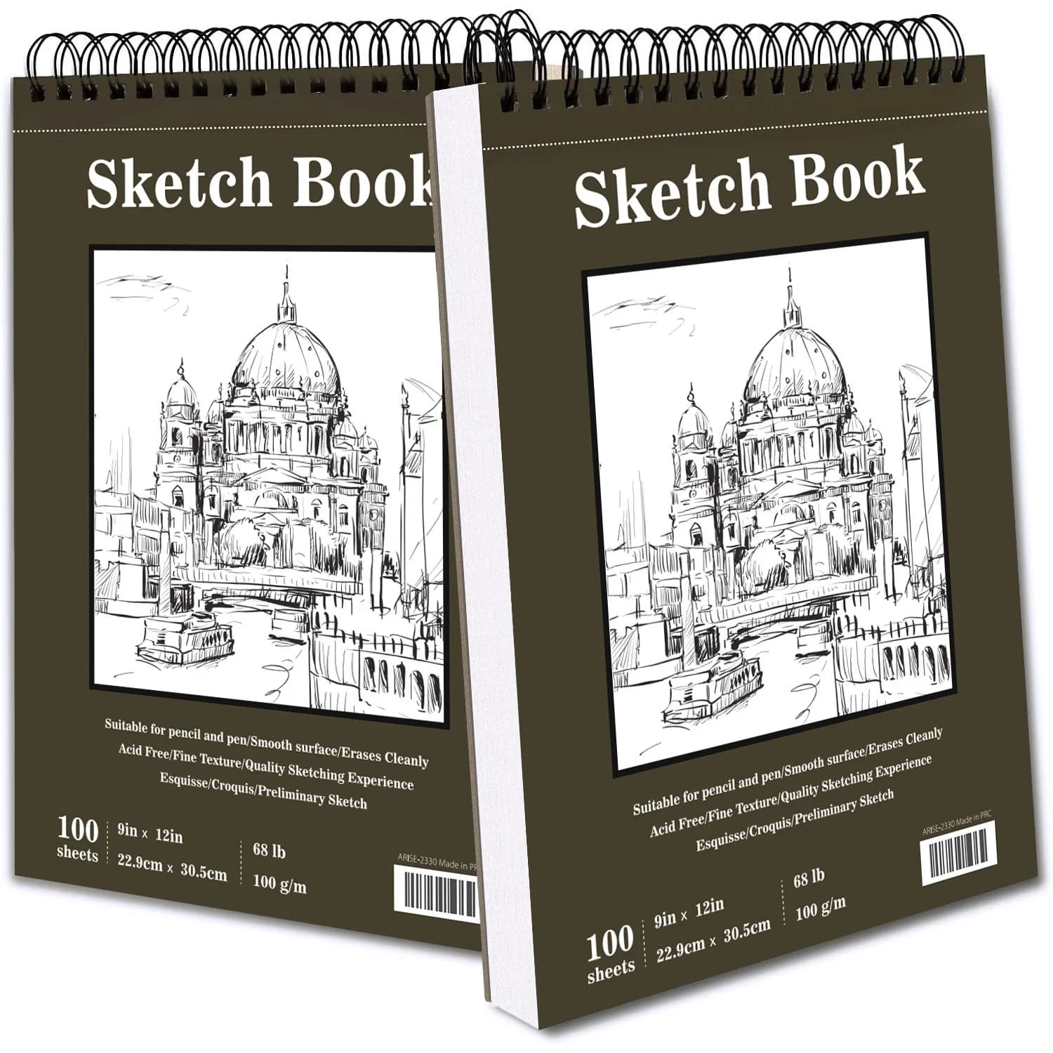 Thickened 200 Pages Spiral Sketch Book Blank Drawing Paper Sketchpad Student Art Graffiti Painting Notebook School Stationery