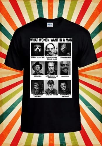 What Women Want In A Man Chart Horror Men Women Unisex Baseball T Shirt Top 3142