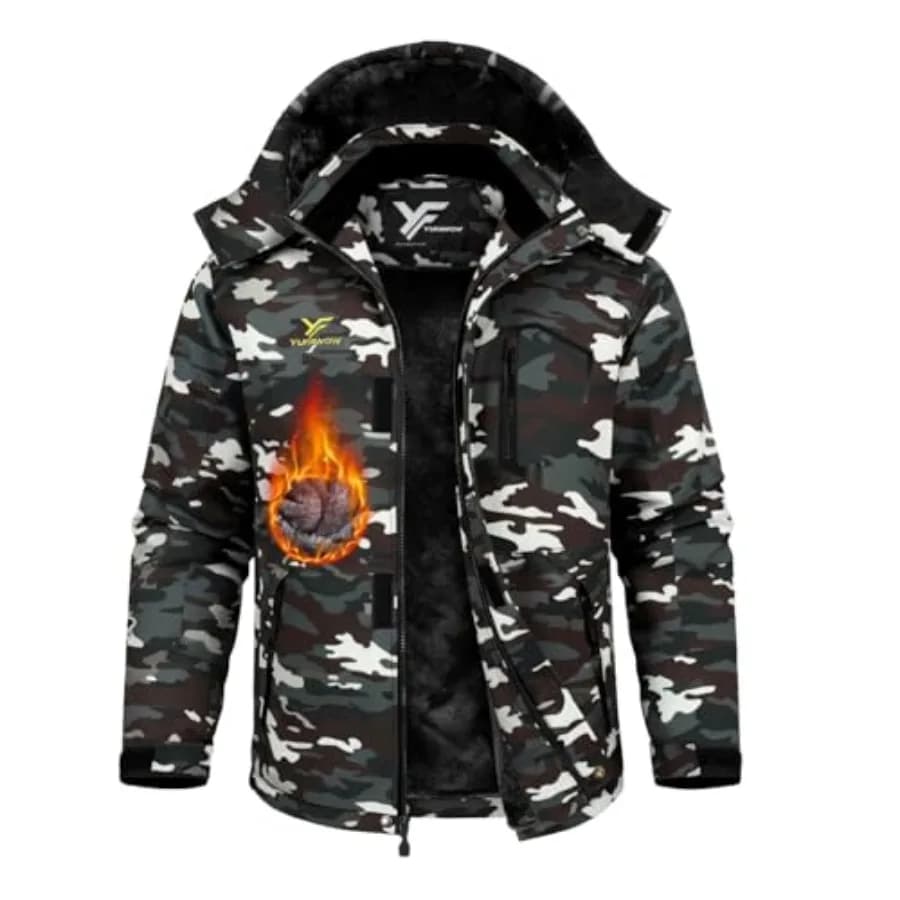Men's Ski Jacket Waterproof Warm Snowboard Jacket Insulated Winter Coat for Outdoor Cold Weather Sports Work