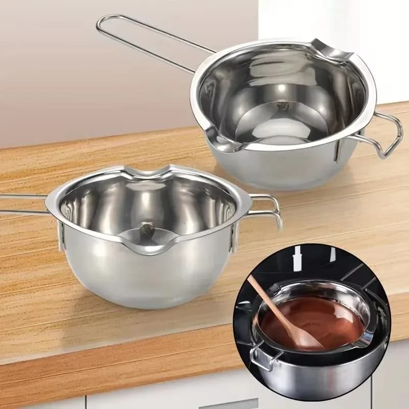 Pentola in Acciaio Inox per Fondere Cera di Candele con Manico Resistente al Calore per Fondere Cioccolato, Caramelle e Forniture per la Produzione di Candele