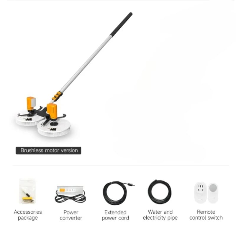 Spazzola per la pulizia di pannelli solari, macchina elettrica per la pulizia X4, 1 pz 5,5 m + 1 pz 7,5 m + 4 pz testine di pulizia