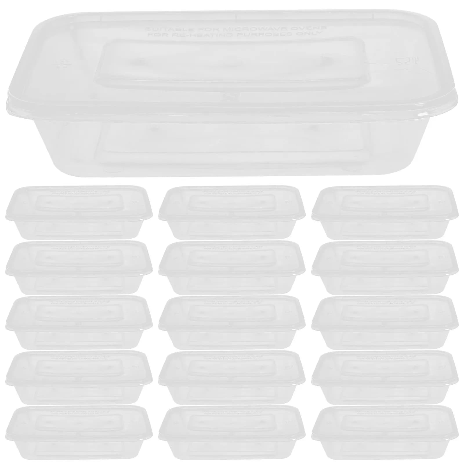 Set di 25 Contenitori per Alimenti Trasparenti, Scatole Bento Infrangibili, Lavabili in Lavastoviglie, per Uso Quotidiano a Casa, all'Aperto, per Bambini e Adulti