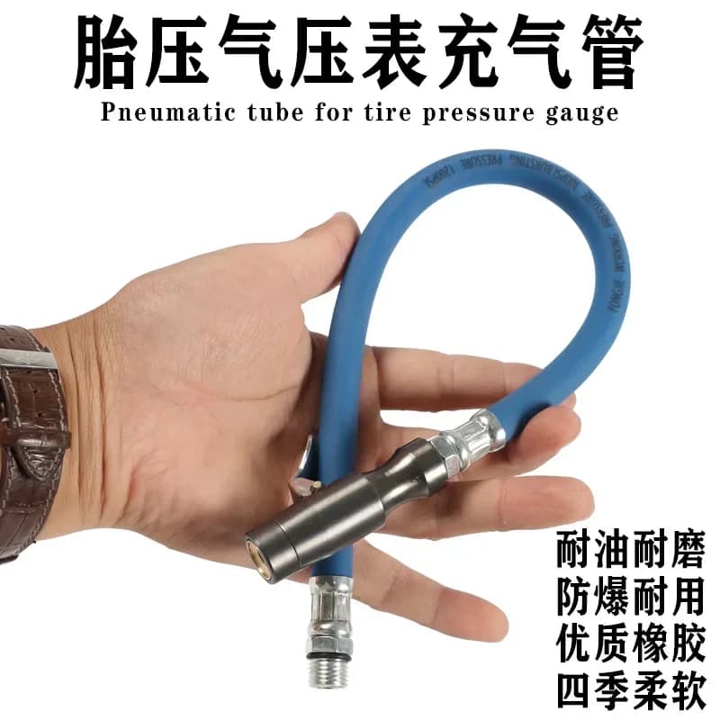 Tubo di Prolunga per Gonfiaggio Pneumatici con Adattatore Girevole e Raccordo di Bloccaggio per Bici e Moto 9.5/12.5mm