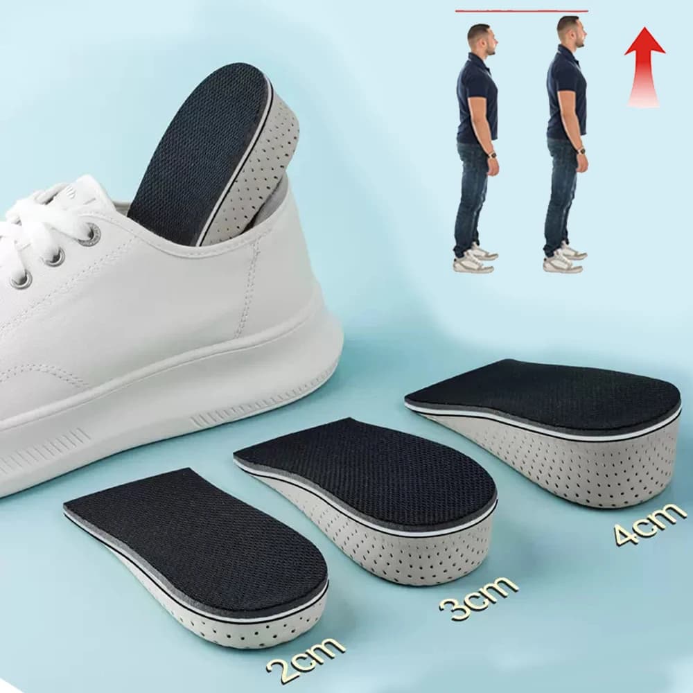 Solette in Memory Foam da 2-4 cm per Scarpe da Uomo, Solette Traspiranti e Assorbenti per Aumentare l'Altezza, Accessori per la Corsa