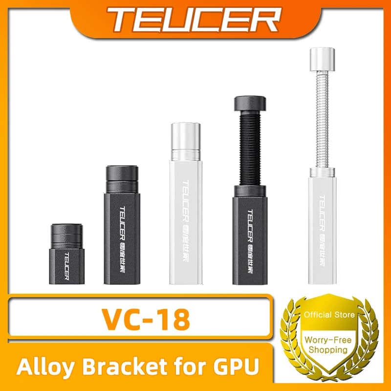 TEUCER VC-18 Staffa GPU da 26 mm a 120 mm Supporto per scheda video con staffa girevole telescopica verticale regolabile