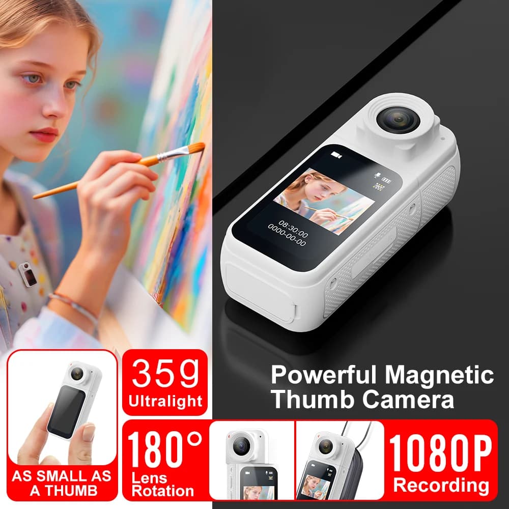Thumb Action Camera Mini Body Camera 1080P HD Wheel WIFI Sport Camera Mall Portable camera for work Cycling Travelling for pets