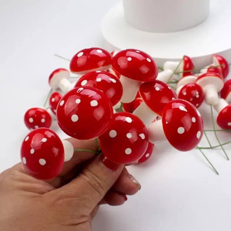Fungo in schiuma rossa fatto a mano fai da te artigianale micro paesaggio ornamento simulato pianta in vaso fata decorazione del giardino regalo