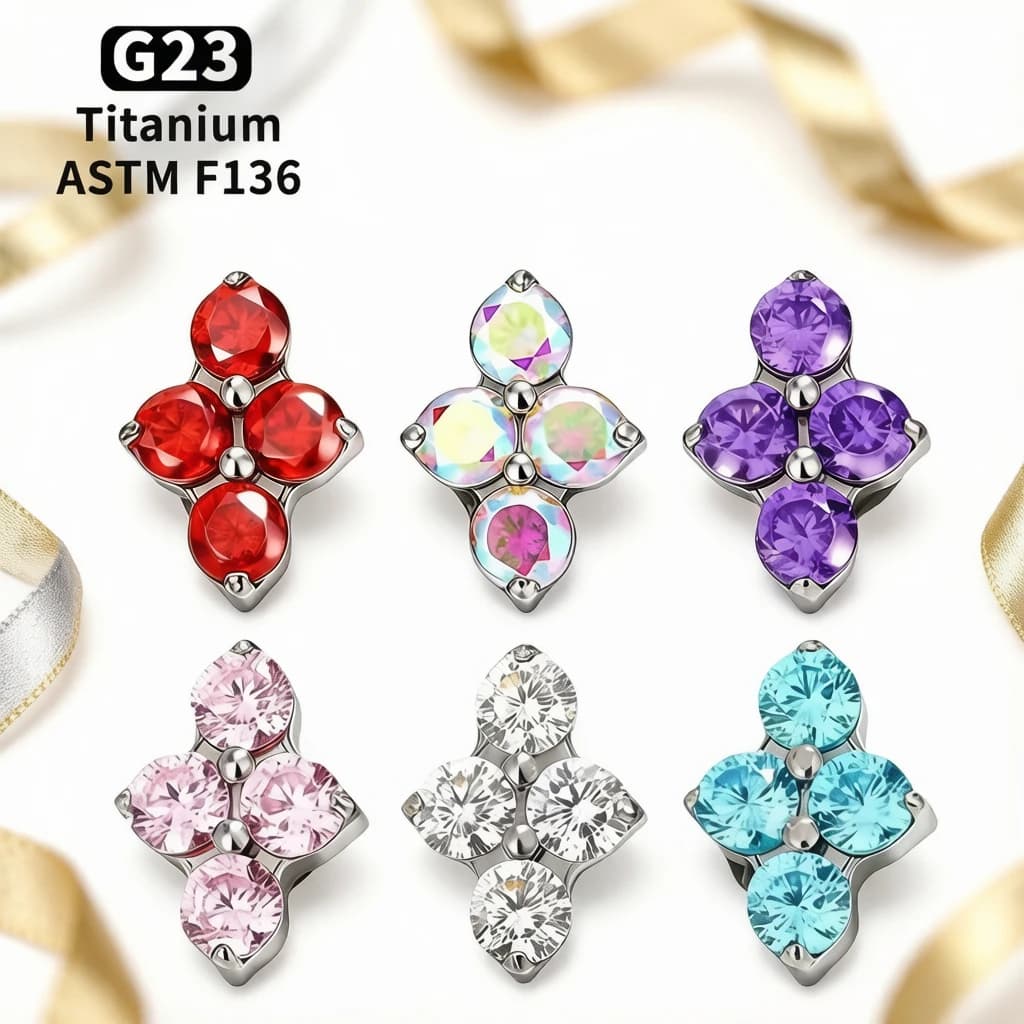 ASTM F136 Titanium Piercing 16G CZ Labret Lip Ring Tragus Cartilage Helix Conch Medusa Earring Stud Nose Piercing Body Jewelry