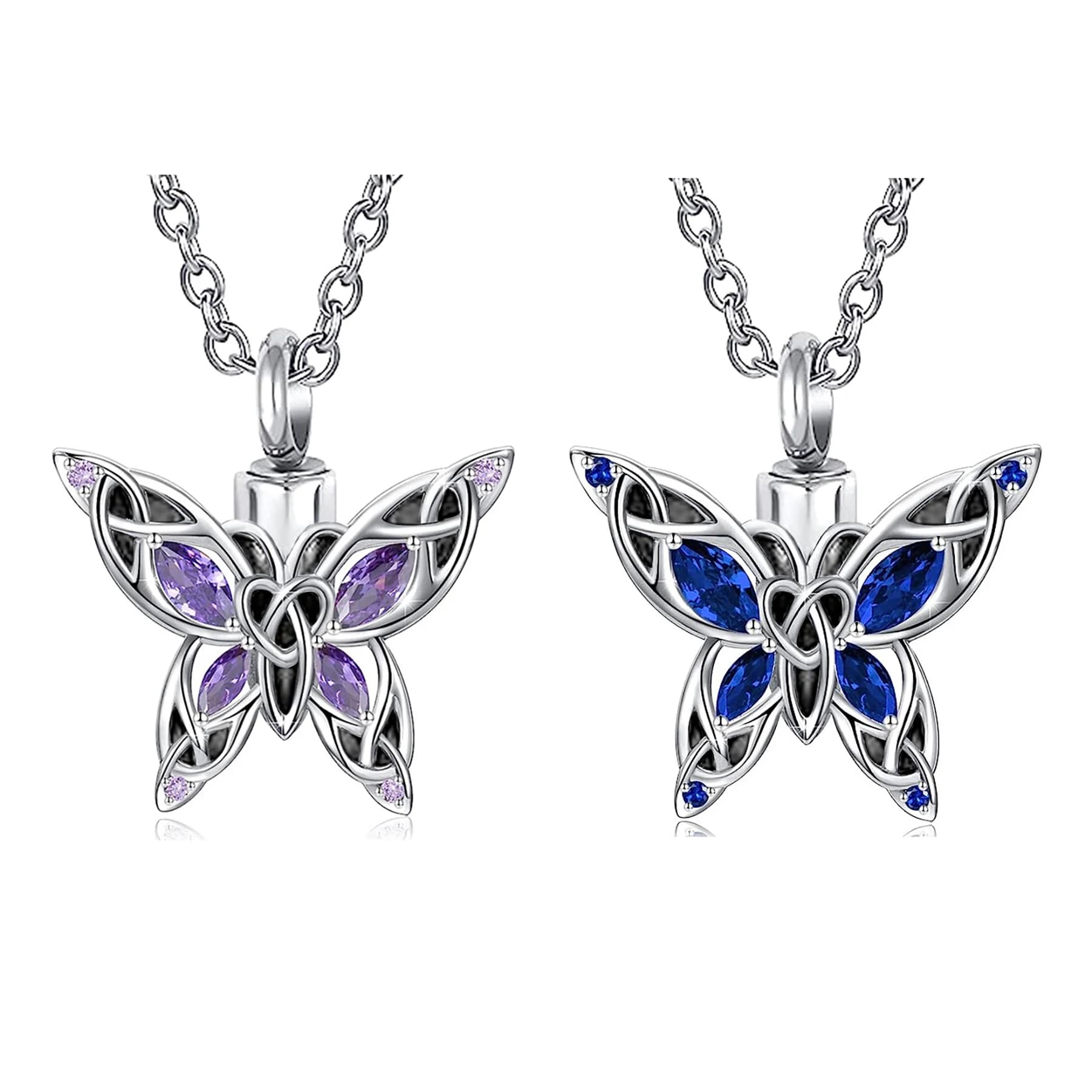 Butterfly Ash Holder Urn Pendant Necklace Stainless Steel Cremation Jewelry with 20" Chain Filling Kit