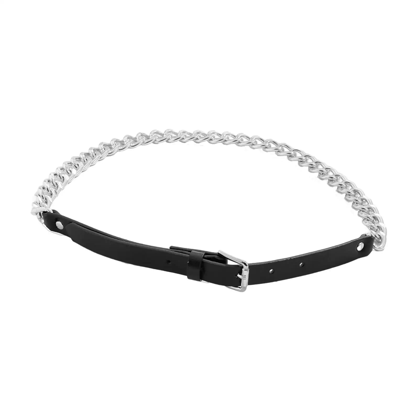 Cintura Casual da Donna con Catena in Metallo, Decorativa per Abiti, in Pelle PU, Unisex per Uomo e Donna