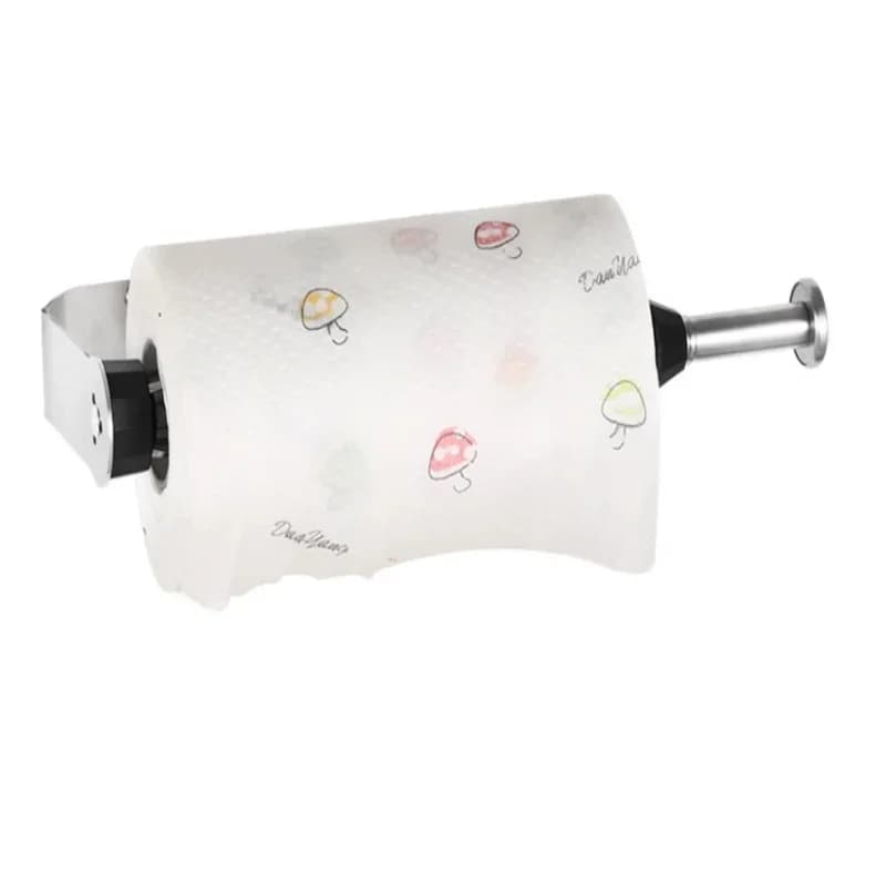 Premium Punch‑Free Stainless Steel Wall Mount Paper Towel Holder, Adhesive No‑Drill Storage Organizer for Bathroom Toilet Tissue