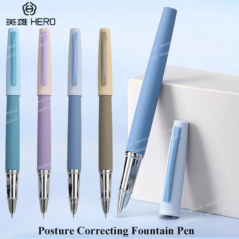 Hero Metal Fountain Pen 9390 Series Professional Iridium Posture Correction Pens Student Universal Calligraphy Beginner Gifts