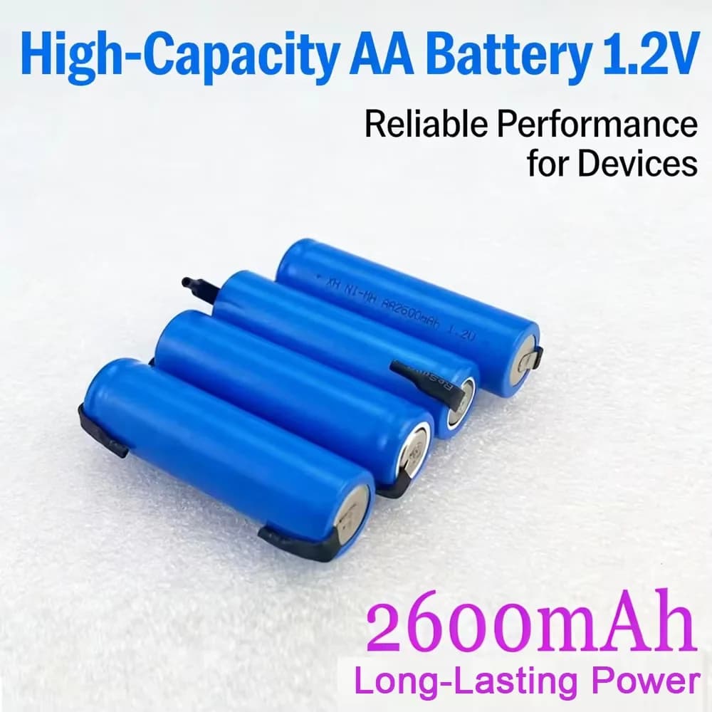 Original 1.2 V 2600 mAh NiMH rechargeable battery with welding pin for DIY electric shavers, toothbrushes and toys