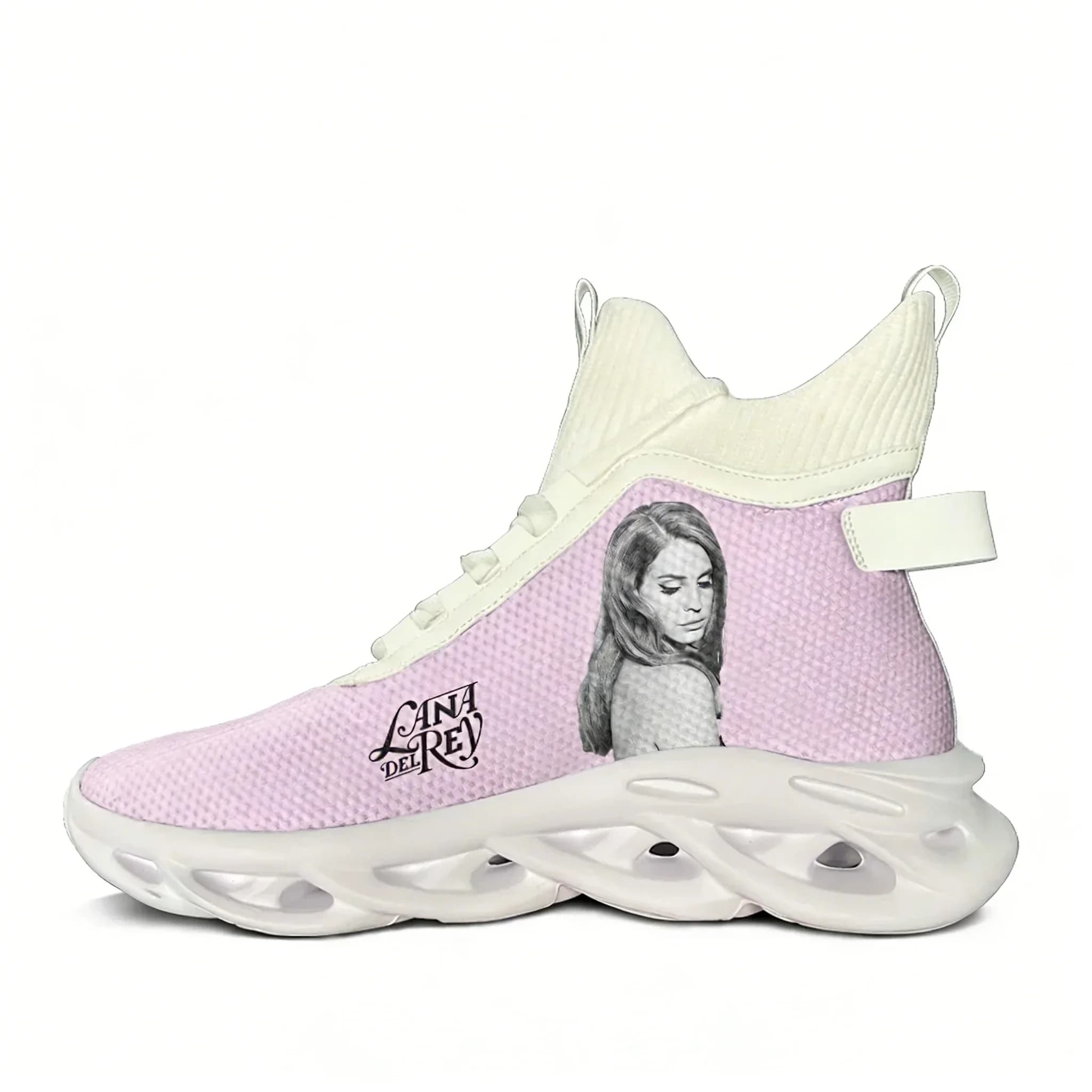 Scarpe da corsa alte Lana Del Rey Singer, sneakers casual da uomo e donna, in mesh, personalizzabili, con suola morbida ed elastica, resistenti, bianche