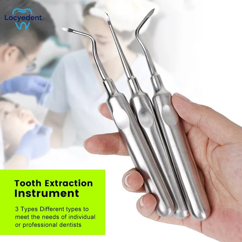 Set di 3 Pinze per Estrazione Dentale, Elevatori e Forcipe Dritti e Curvi per Sollevamento Radici, Strumenti per Chirurgia Orale, Attrezzatura Dentale