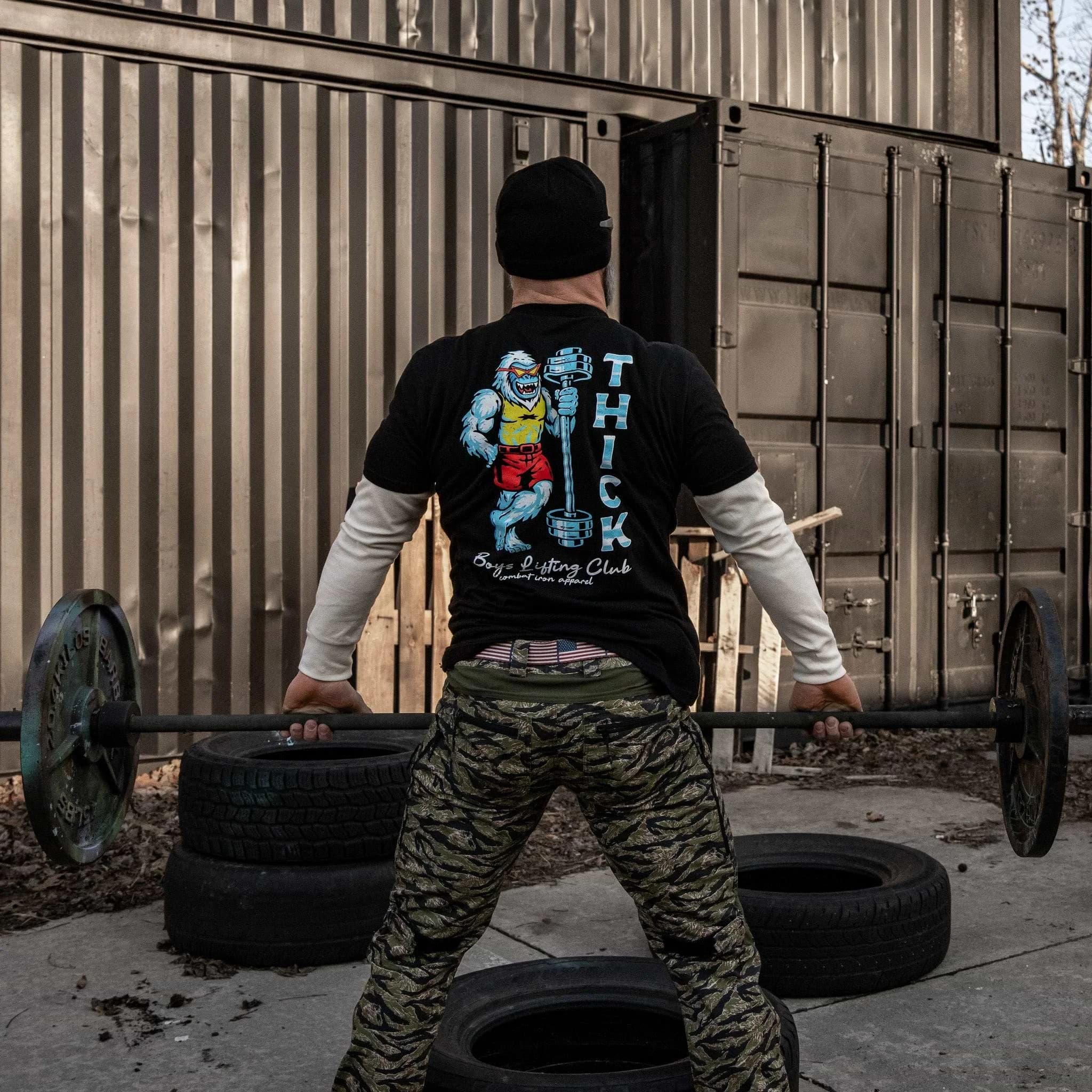 T-shirt da uomo Thick Boys Lifting Club - T-shirt militare Combat Iron - Adatta per abbigliamento sportivo in puro cotone