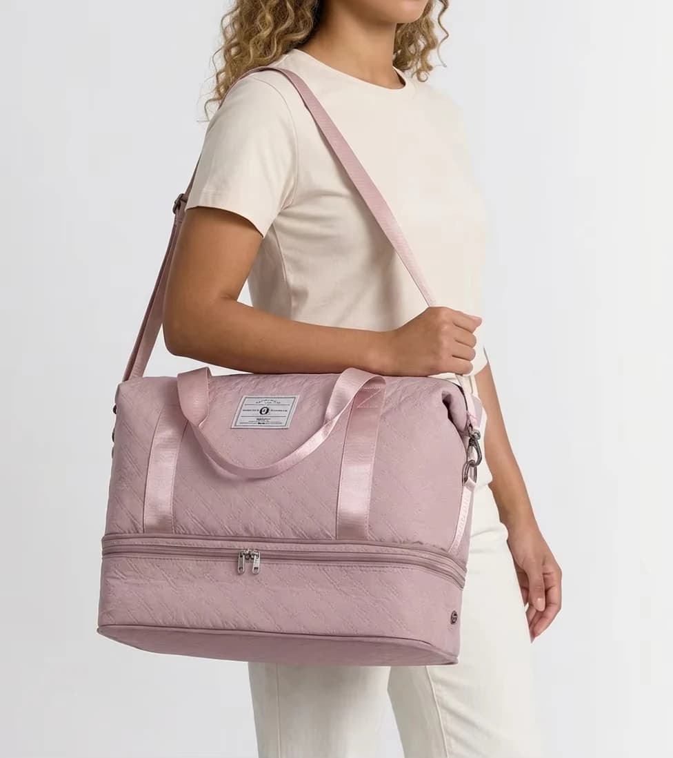 Borsa da viaggio espandibile con scomparto per scarpe, impermeabile, borsa da weekend, borsa da palestra per brevi viaggi