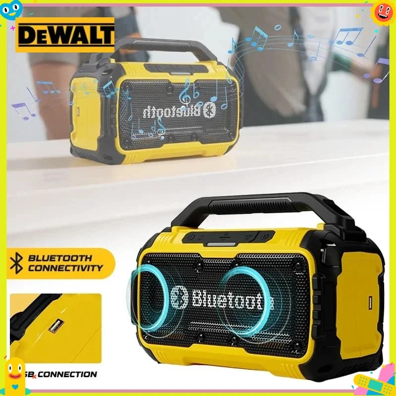 Dewalt Electric Portable Speaker Wireless Bluetooth-compatible Subwoofer Outdoor Construction Site Waterproof Loudspeaker Stereo