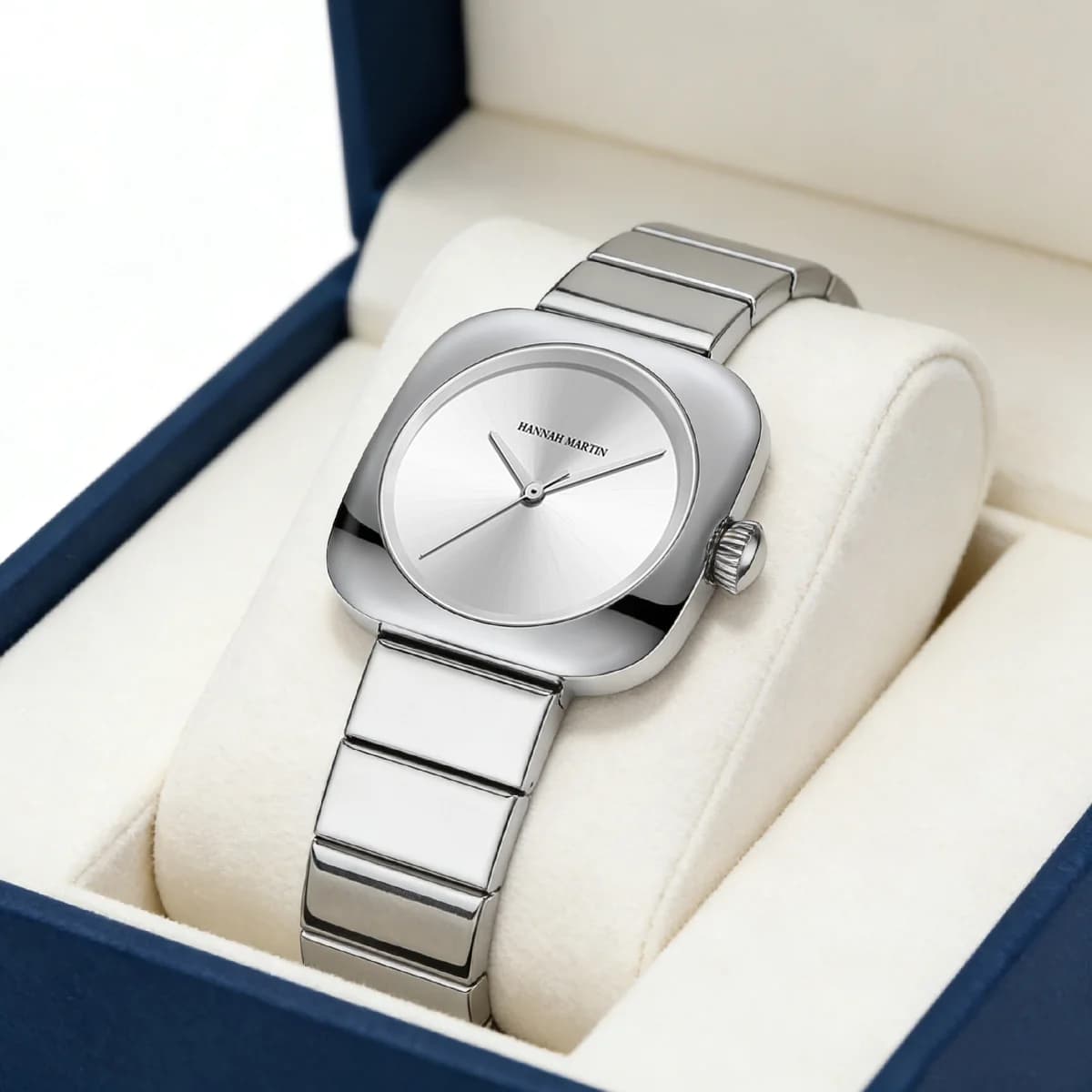 Orologio da Donna HANNAH MARTIN, Movimento al Quarzo, Quadrante Quadrato Ellittico 30mm, Cassa in Acciaio Inox, Movimento Giapponese, Impermeabile, Orologio Semplice per Coppie