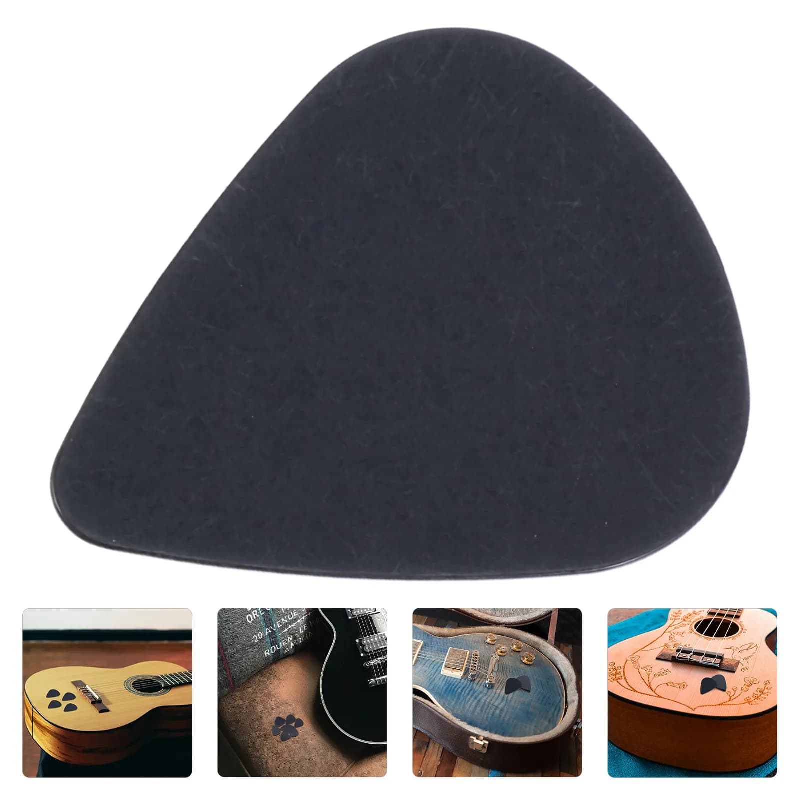 Set di 10 Plettri per Chitarra in Celluloide Nero Sottile per Chitarra Acustica, Elettrica e Basso, per Principianti e Professionisti, Suono Chiaro