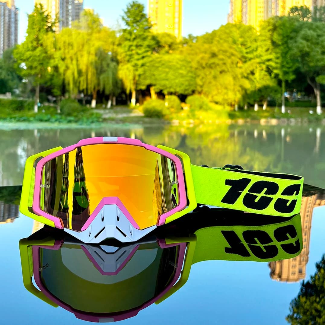 100 Occhiali da motocross Occhiali da equitazione per esterni Sport fuoristrada Dirt Bike Occhiali da corsa Occhiali da casco da sci Occhiali antiappannamento MX MTB