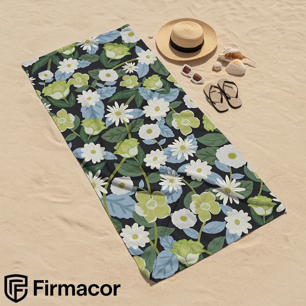 Dark Daisy Microfiber Beach Towel Quick Dry Sand Free Oversized Soft Absorbent Bath Towel for Swimming Pool Travel Gym
