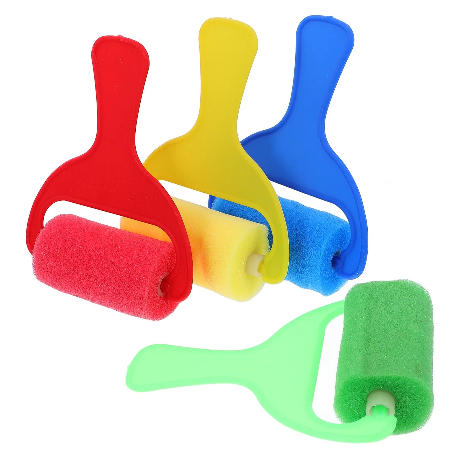 4 pcs wide handle paint roller for kids Sponge painting tools DIY portable design brush set for watercolor acrylic oil use