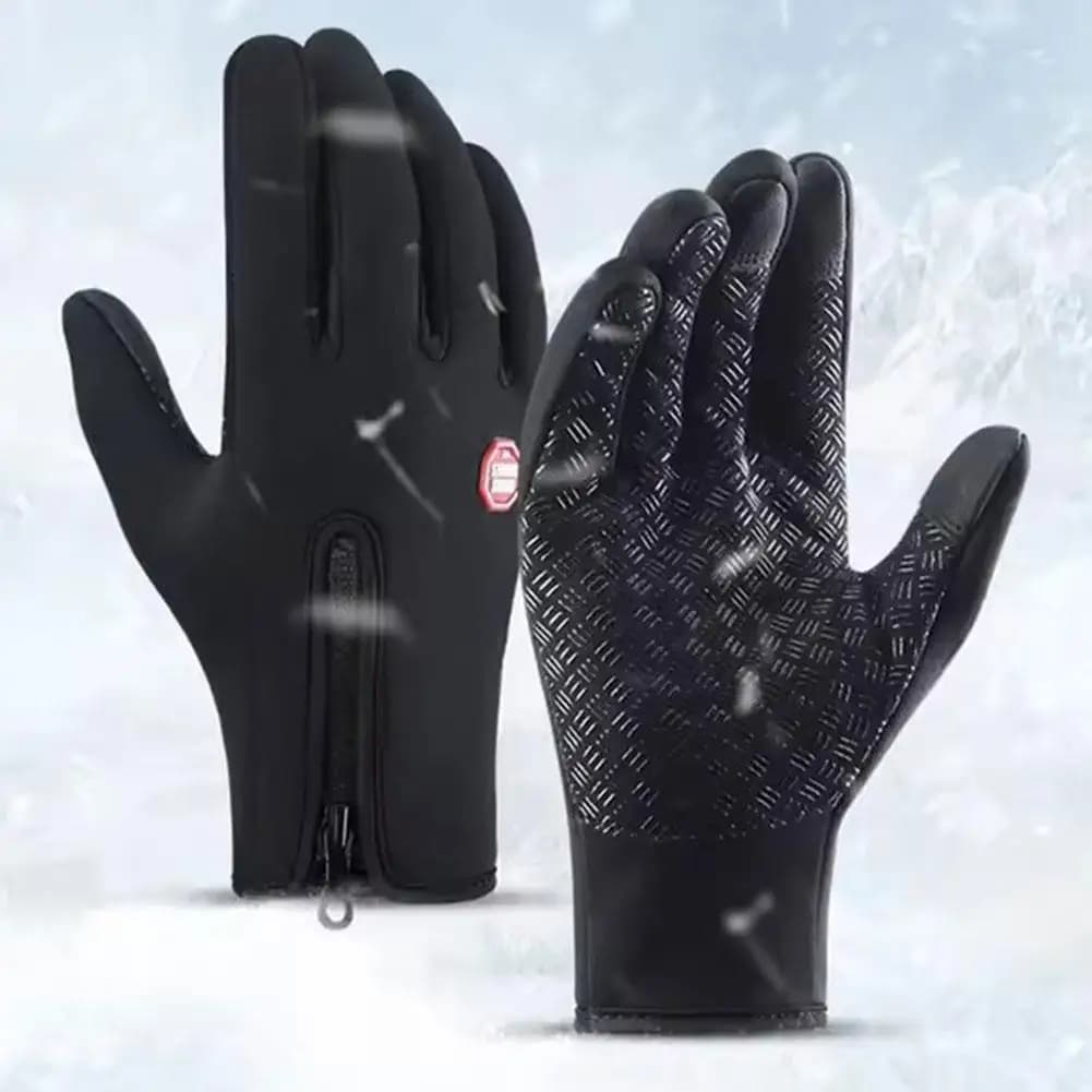 Guanti da ciclismo caldi invernali Guanti da bicicletta caldi con dita intere Impermeabili per bici da esterno Sci Pesca Motocicletta