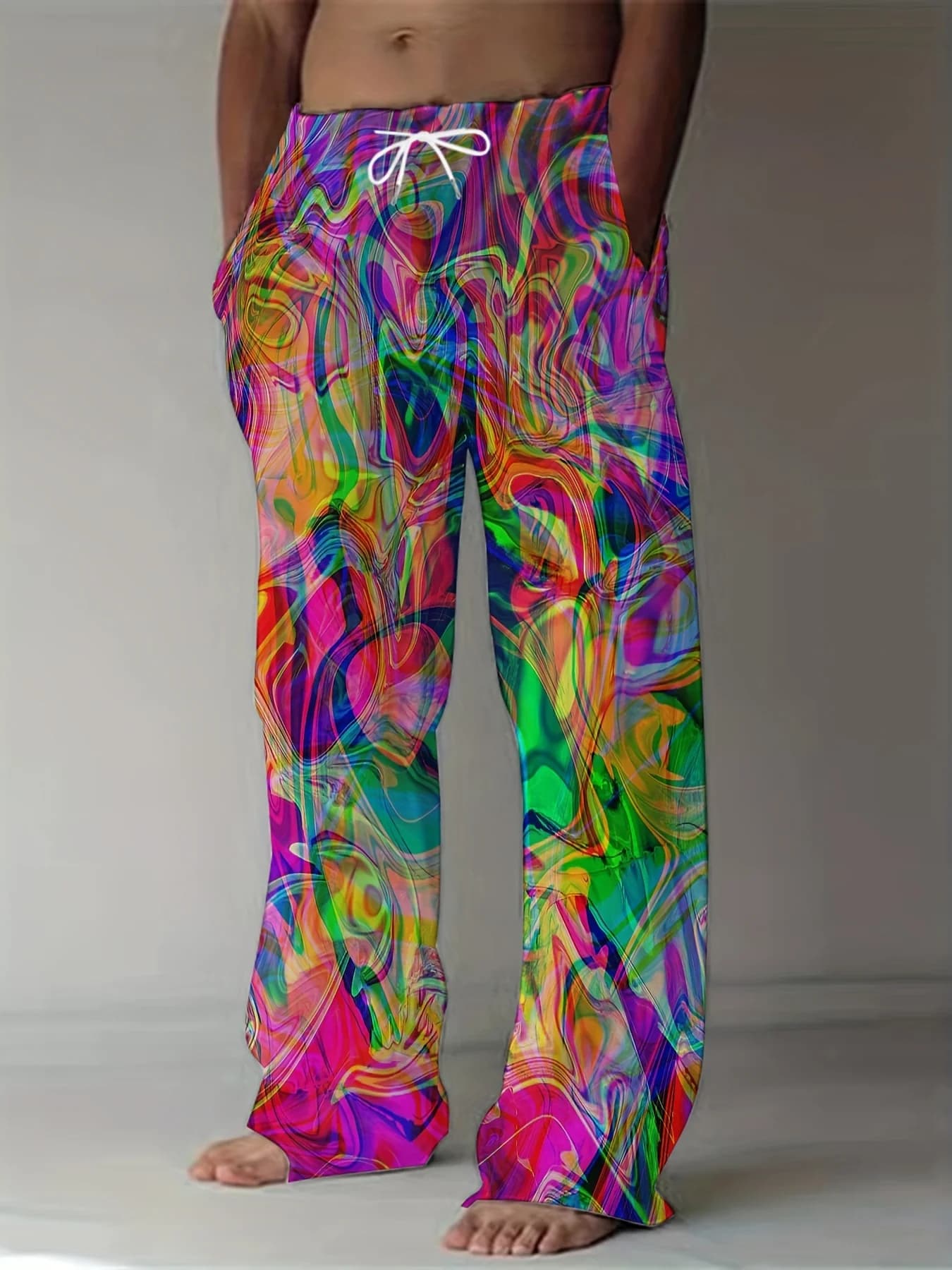 Pantaloni Casual Larghi da Uomo e Donna con Stampa 3D a Fantasia Poster Colorata Personalizzata, Collezione Estiva 2026, Taglie Grandi