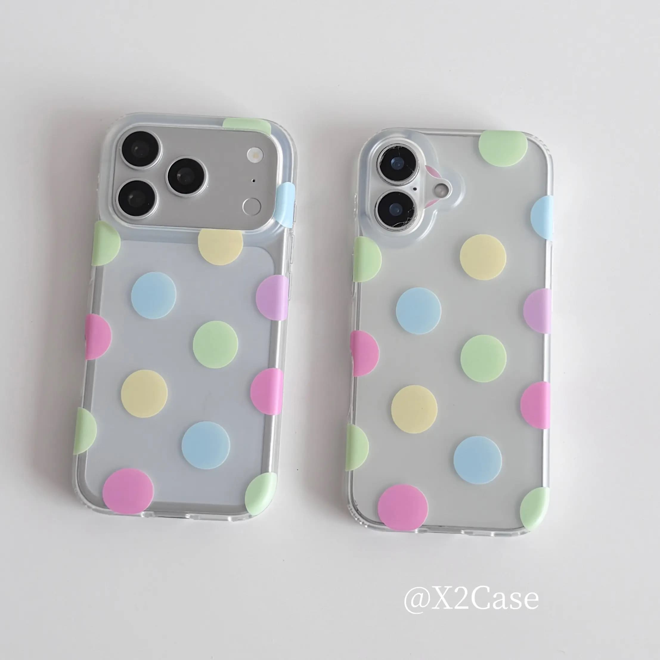 Korea Ins Colorful Polka Dots Matte Phone Case For iPhone Ultra18 17Air 16 15 14 13 12 11 ProMax Mini XR XSMAX 78 Plus Y2K Cover
