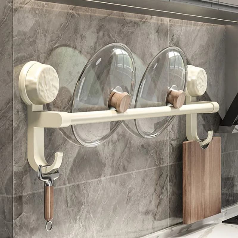 Portasciugamani da bagno Ventosa senza fori Mensola portaoggetti a parete in acciaio al carbonio Porta asciugamani da toilette Porta pantofole da bagno