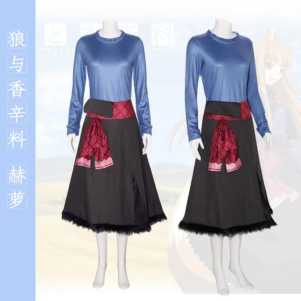 April's New Anime "Spice And Wolf" Cosplay Dress For Holo Halloween Stage Costume