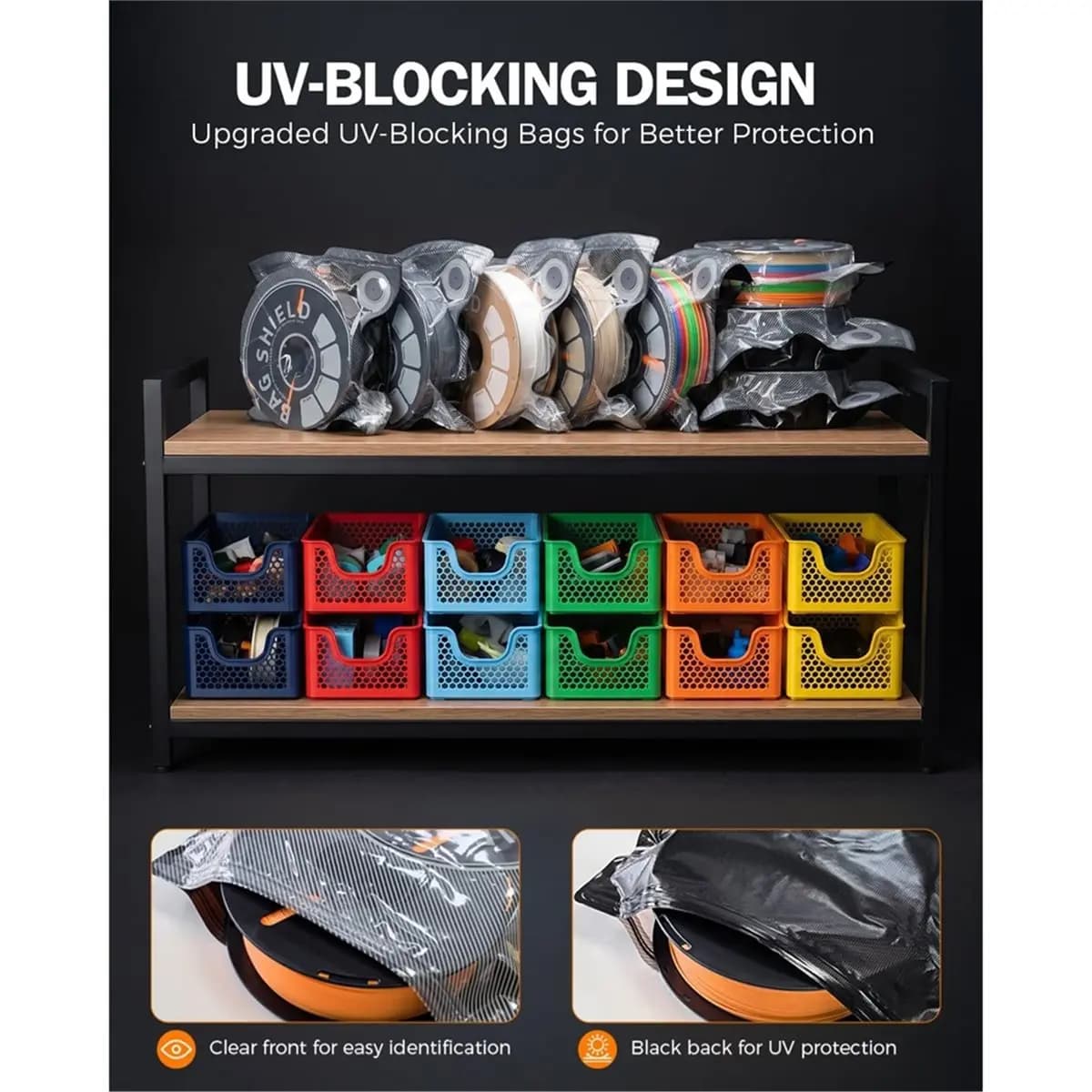 20PCS 3D Printer Filament Storage Bags,Vacuum Seal Bags for Filament,About 32x34cm, Fits PLA ABS PETG Spools