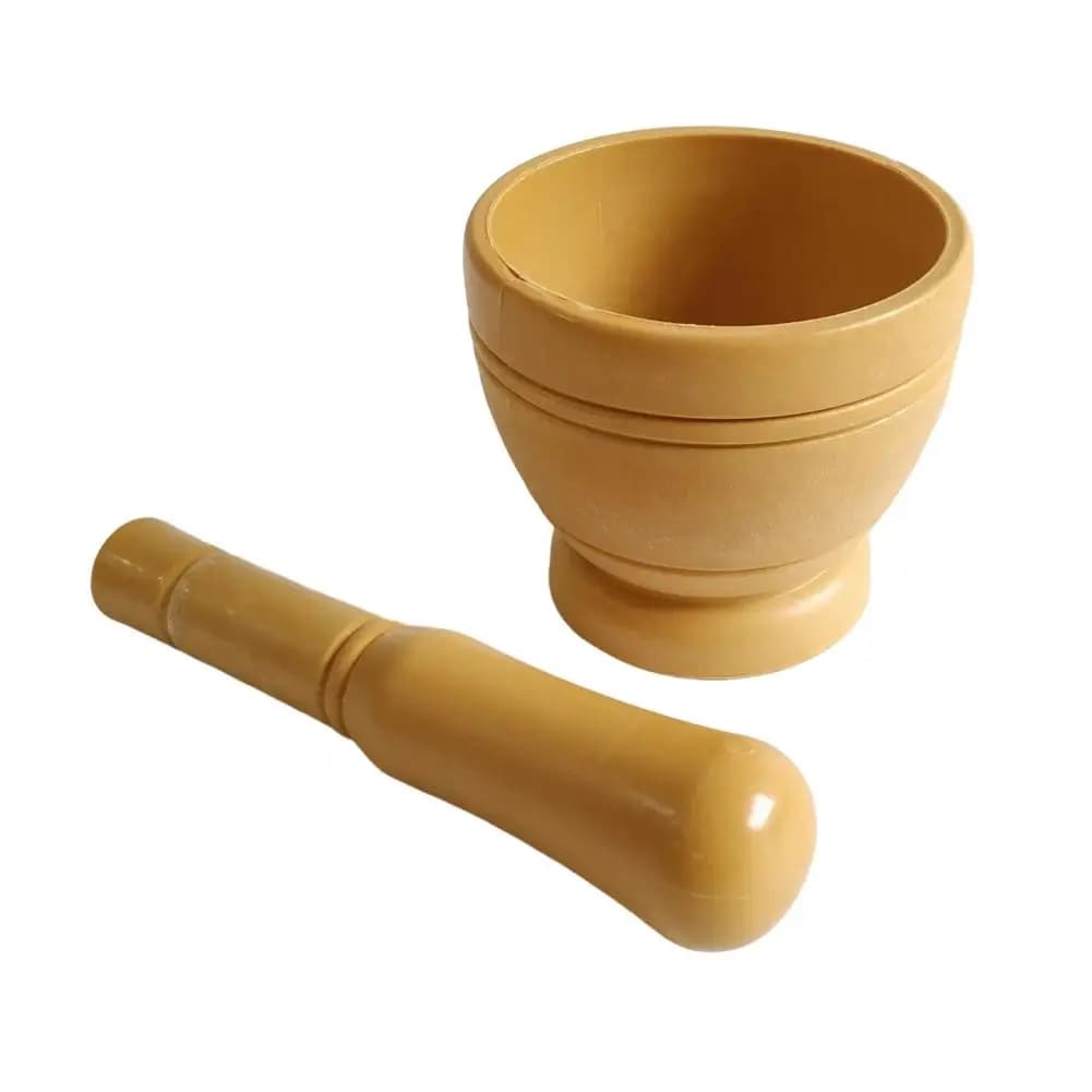 Garlic Press Tool Mortar Pestle Set for Garlic Herbs Spice Grinder Tool Kitchen Crusher Bowl for Ginger Chili Seasoning Plastic
