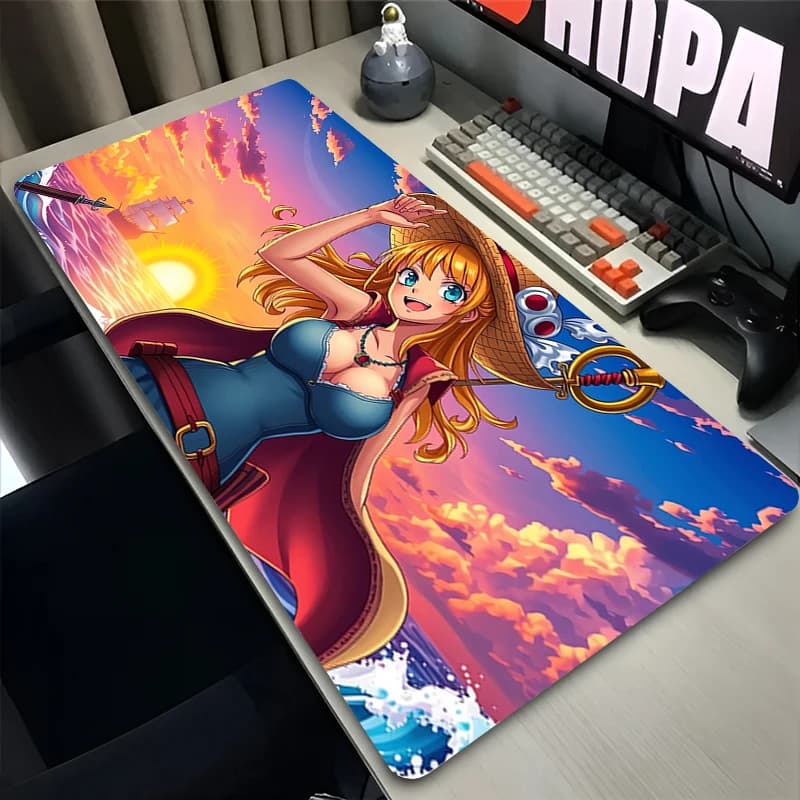 Mouse pad one piece Nami Rubber Mousepads kawaii Computer Keyboard Desk Mat Professional E-sports Gaming Mousepad Anime Carpet
