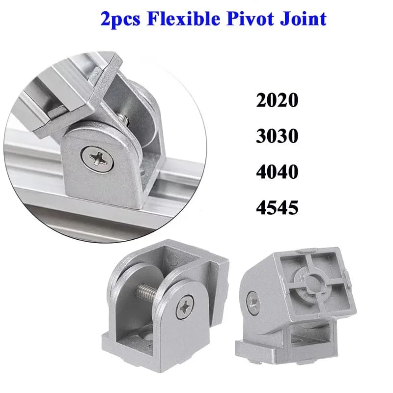 2Pcs/lot Zinc Alloy Flexible Pivot Joint Connector Aluminum Hinge For 20/30/40/45 Series Aluminum Extrusion Profiles 3D printers