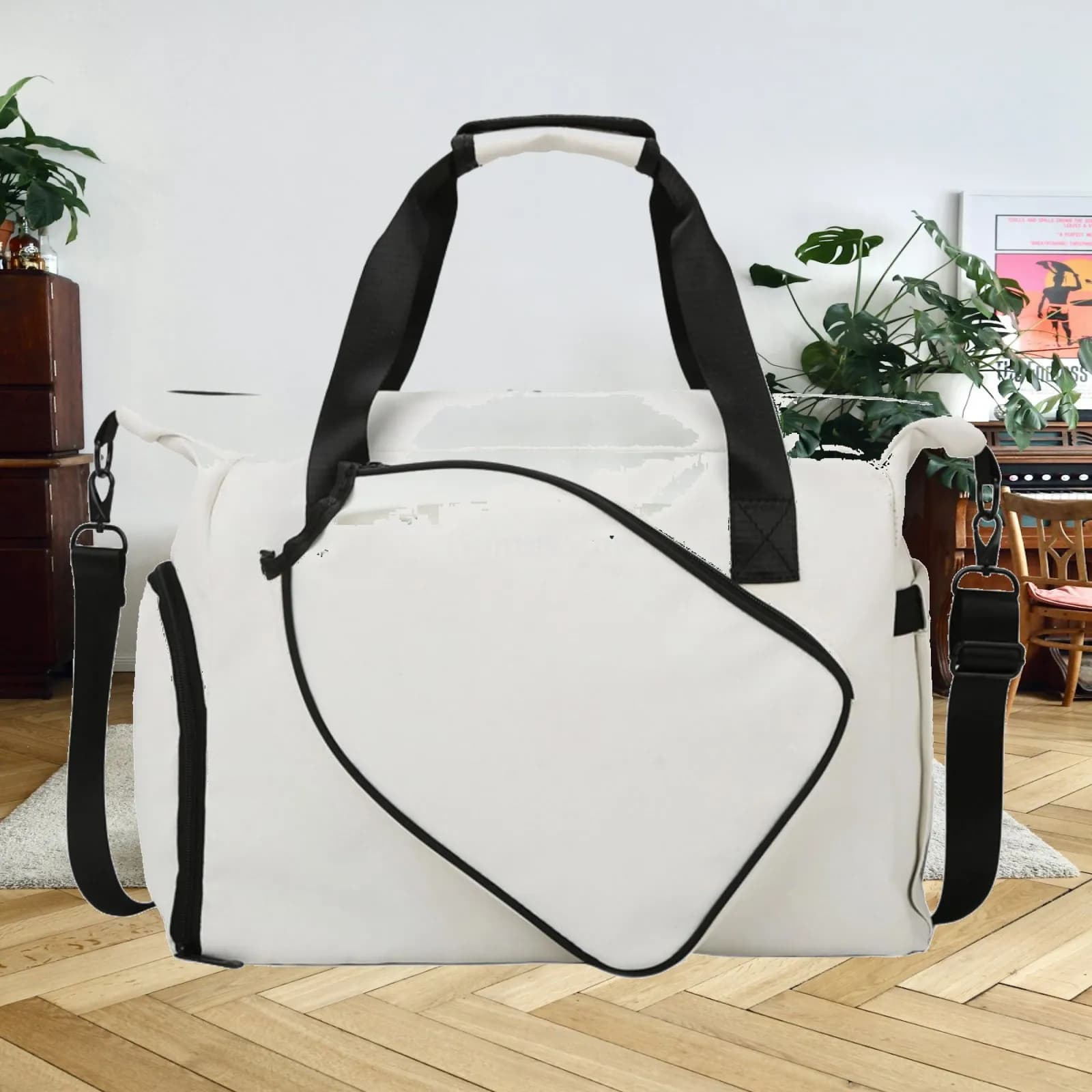 Pickleball Shoulder Bag Multifunctional Paddle Carrying Bag for Men Women Tennis and Racquet Sports