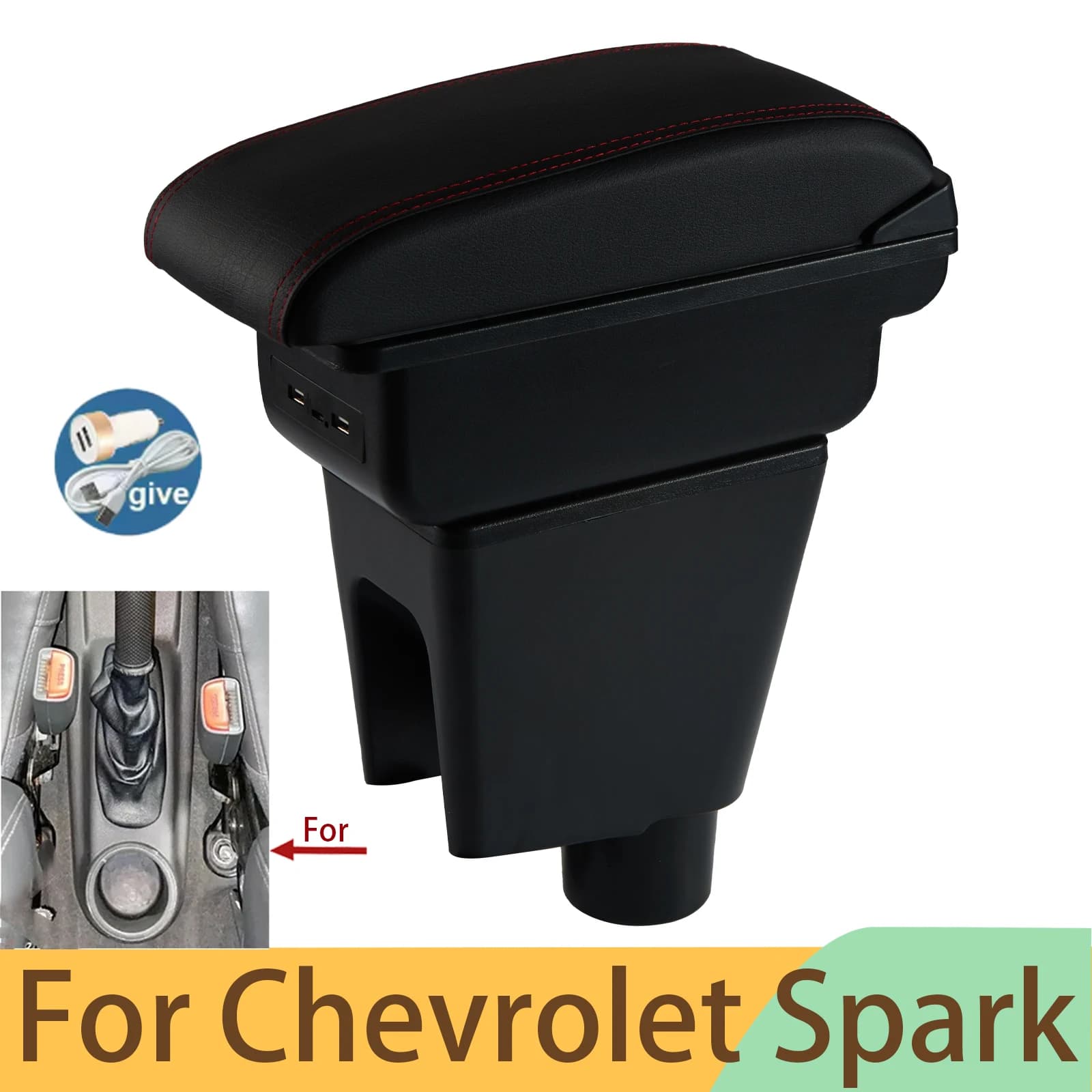 Per Chevrolet Spark Bracciolo Box Per Chevrolet Spark 3 III Aveo T200 Auto Bracciolo Scatola di Immagazzinaggio Accessori Auto Dettagli Interni