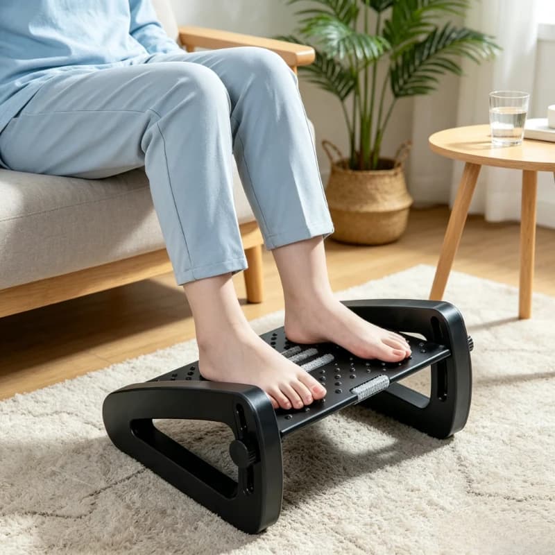 Poggiapiedi Regolabile da Scrivania in 3 Colori, Sgabello Ergonomico Portatile, Supporto per Gambe per Ufficio, Studio e Riposo Quotidiano
