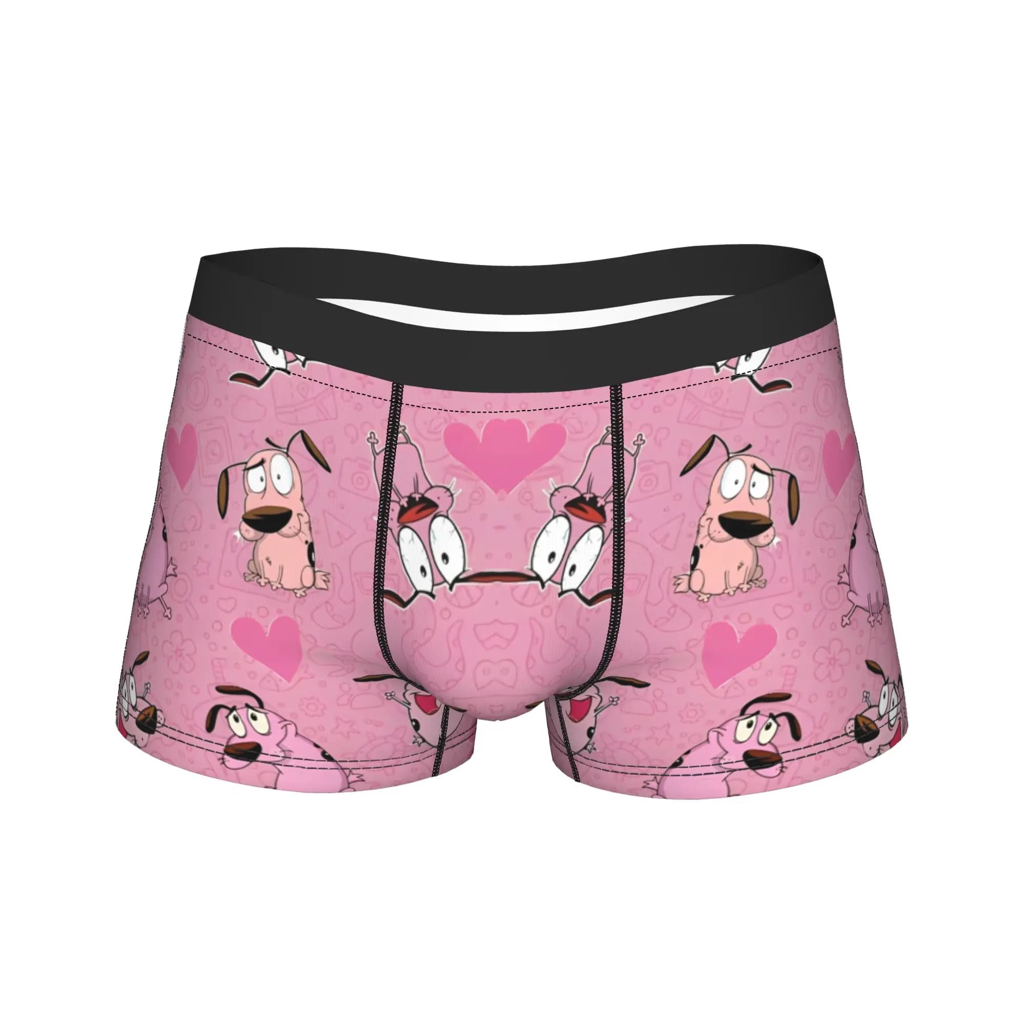 Cowardly Dog Courage Underwear - Boxer da uomo personalizzati, sexy e morbidi, con tasca 3D, taglie forti