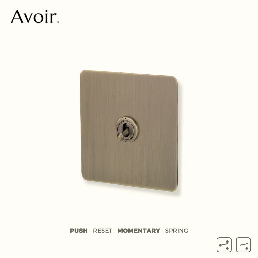 Avoir Retro Brass Circuit Breaker Momentaneo Bronze Rocker Pulse Electric Push Button With Usb EU 220V Reset Switches Universal Button Switch Home Accessories Lever Panel Switches for paret