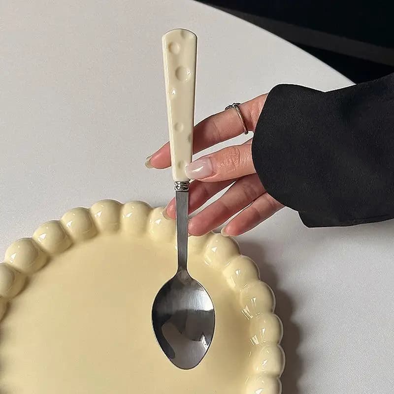 Set di 3 Pezzi in Acciaio Inox, Coltello, Forchetta e Cucchiaio per Formaggio, Utensili da Cucina